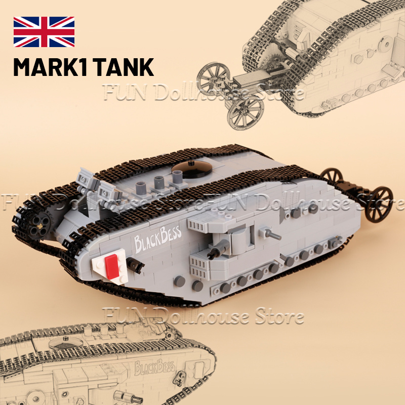 MOC WW1 Tentara Militer Figur  - Lego Compatible Military Tank ulasan dan harga