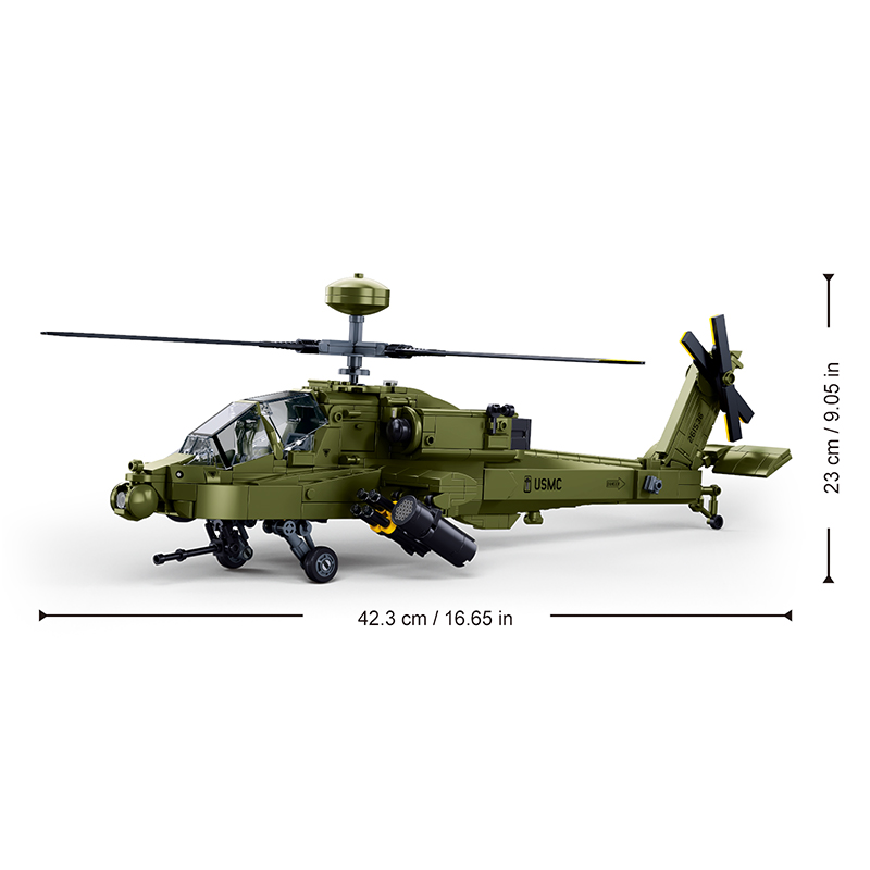 Sluban M38‑B1536 Boeing AH‑64D - Lego Compatible Military Tank ulasan dan harga