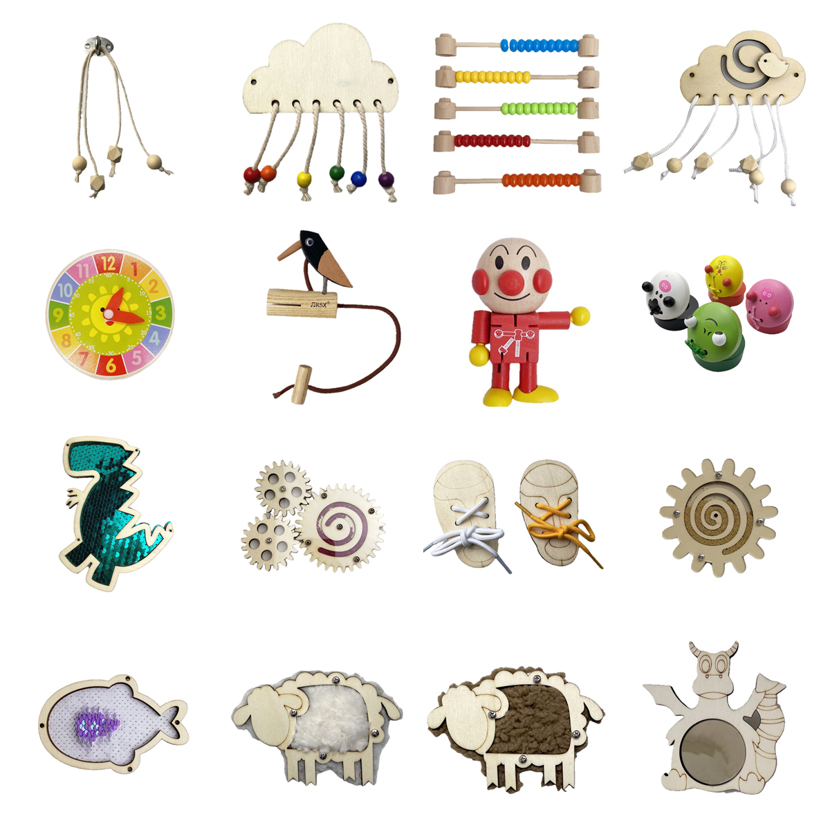 Buatan Sendiri Bahan Montessor - Montessori Wooden Busy Board Toddler ulasan dan harga