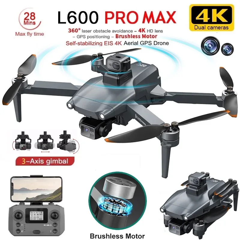 L600 PRO MAX Drone GPS profesi - Fpv Brushless Rc Drone 4K ulasan dan harga