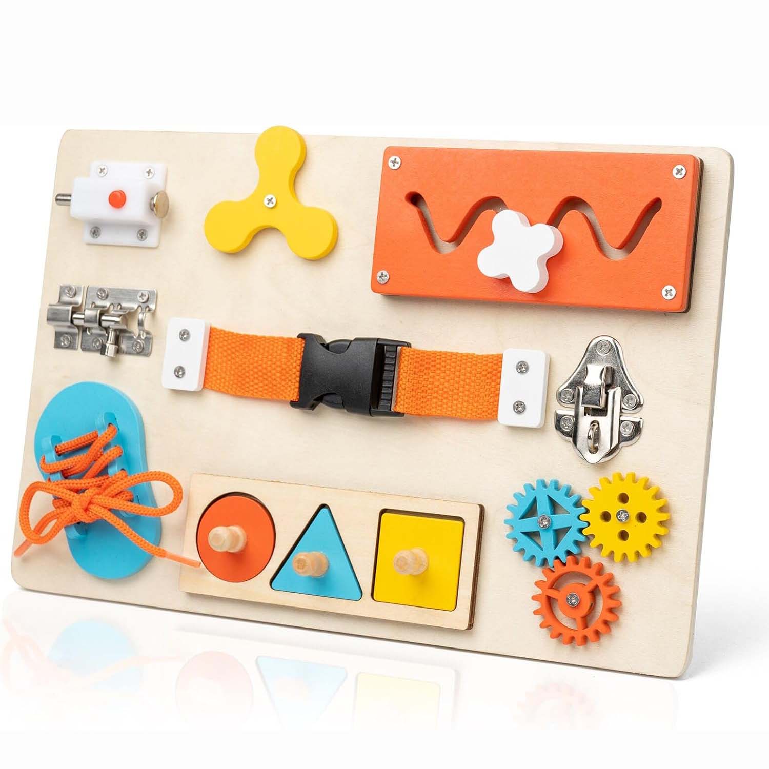 Papan Aktivitas Montessori unt - Montessori Wooden Busy Board Toddler ulasan dan harga