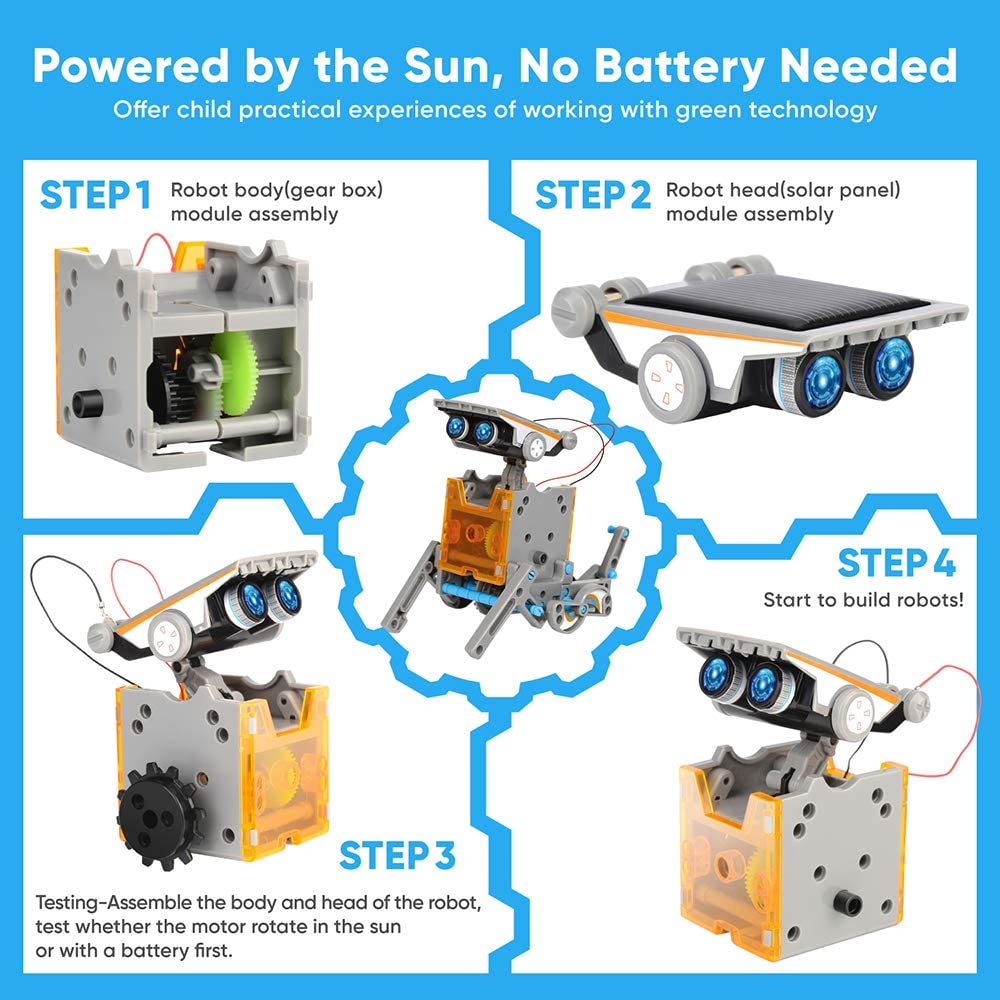STEM 13-in-1 mainan Robot sury - Stem Solar Robot Kit For Kids ulasan dan harga